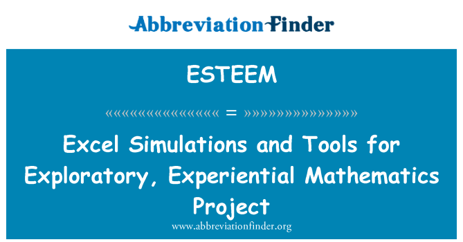 ESTEEM: Excel Simulations i alati za istraživačka, iskustvena matematike projekt