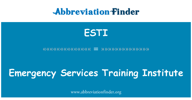 ESTI: 緊急服務培訓學院