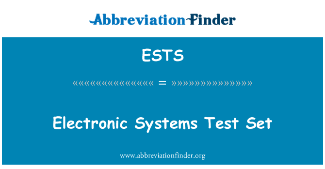 ESTS: Elektronische systemen Test-Set