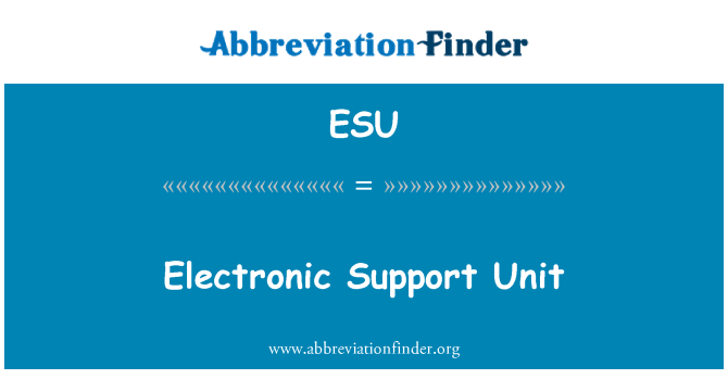 ESU: الیکٹرانک سپورٹ یونٹ