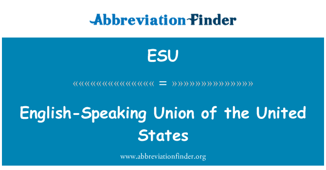 ESU: English-Speaking Union de los Estados Unidos