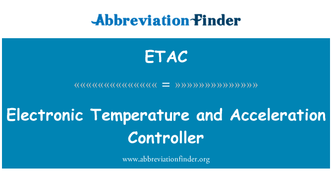ETAC: Elektroniska temperatūras un paātrinājuma Controller