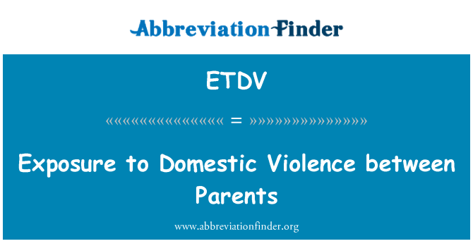 ETDV: Izlaganje na nasilje između roditelja