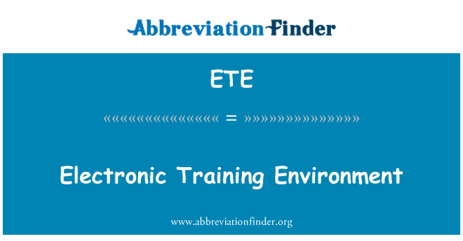 ETE: Adrès elektwonik antrènman anviwònman