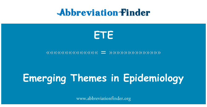 ETE: Nya teman i epidemiologi