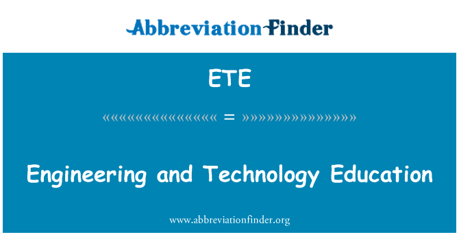 ETE: Techniek en technologie onderwijs