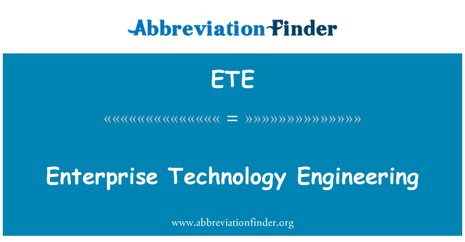 ETE: Enterprise tehnologija inženjerstva