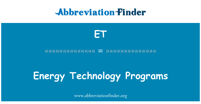 ET: Energetické technologie programy