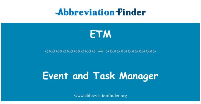 ETM: Avveniment u l-Maniġer tal-attività
