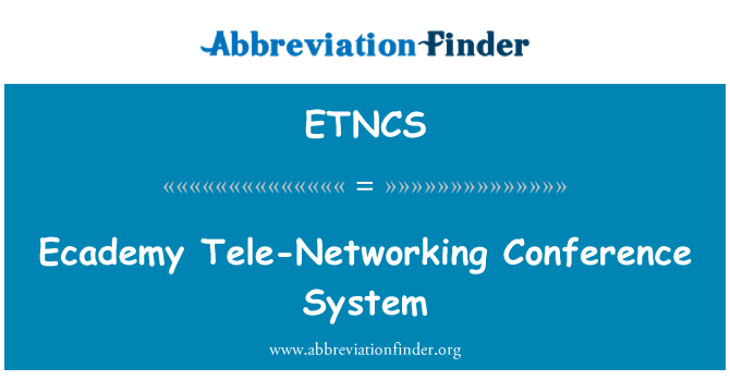 ETNCS: Ecademy Tele mreženje konferenčni sestav
