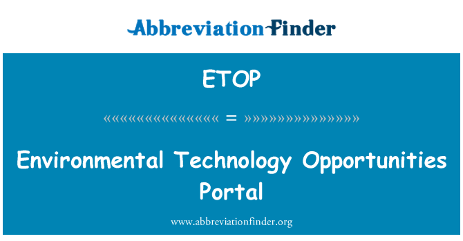 ETOP: Portal peluang teknologi alam sekitar