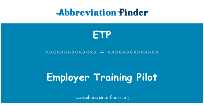 ETP: صاحب العمل تدريب الطيار