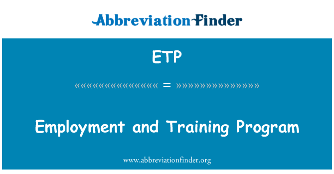 ETP: Pekerjaan dan Program latihan