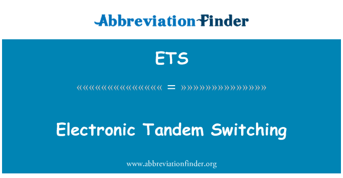 ETS: Elektronische Tandem schakelen