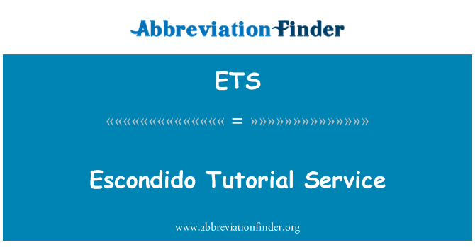 ETS: Учебник службы Escondido