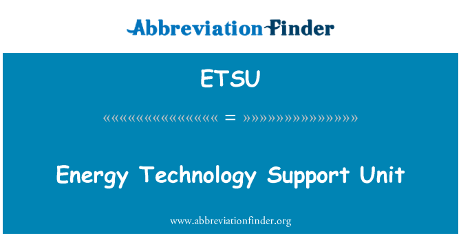 ETSU: Energi teknologi Support Unit