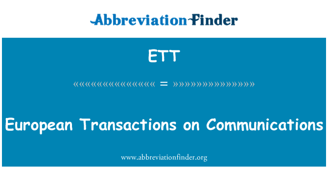 ETT: Europäischen Transaktionen über Kommunikation