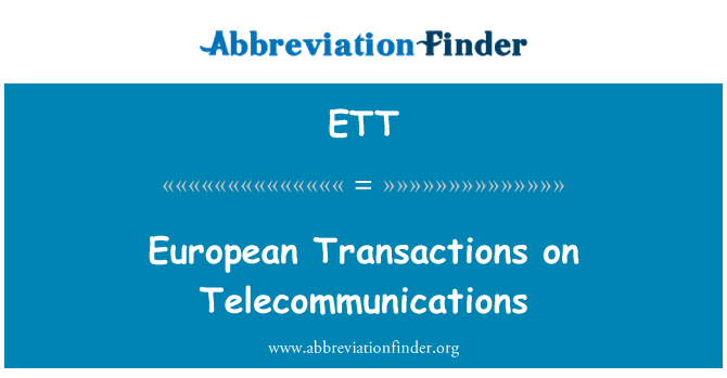 ETT: Europese transacties inzake telecommunicatie