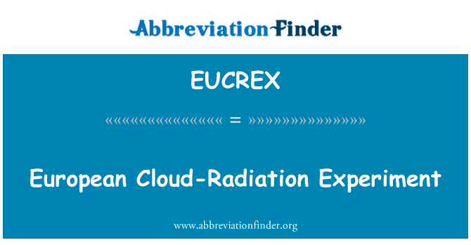 EUCREX: การทดลองรังสี Cloud ของยุโรป