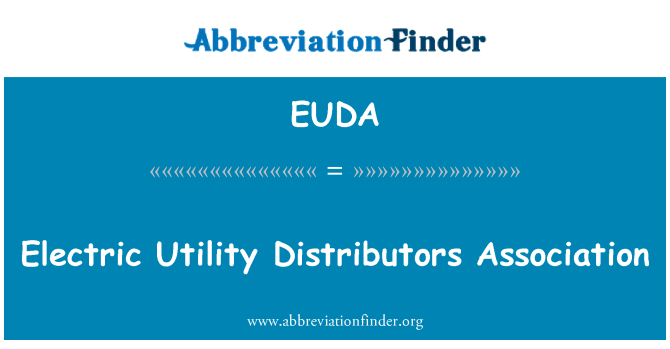 EUDA: Elektrický nástroj pro distributory asociace