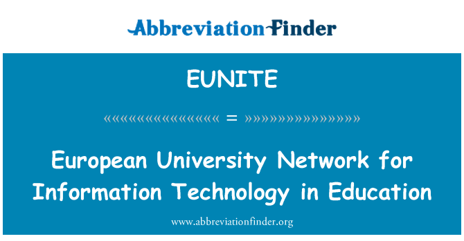 EUNITE: Evropské univerzitní síť informačních technologií ve vzdělávání