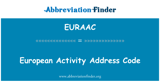 EURAAC: Europese activiteit adrescode