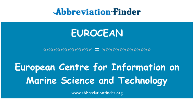 EUROCEAN: 歐洲中心有關海洋科學和技術的資訊