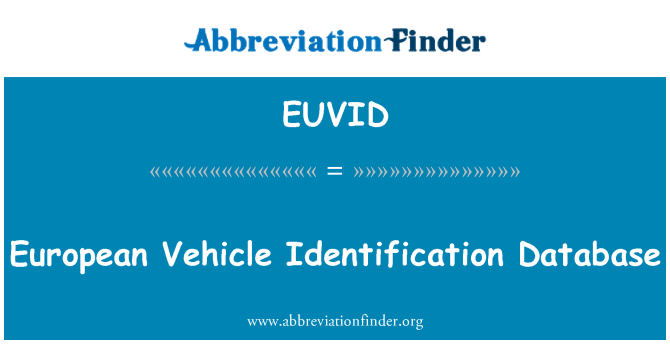 EUVID: Base de dades de identificació de vehicles europeus