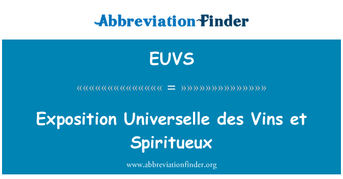 EUVS: Vin des Universelle traethiad et Spiritueux