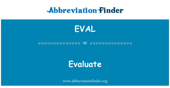 EVAL: Αξιολόγηση