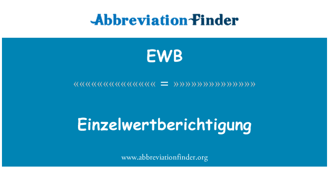 EWB: Einzelwertberichtigung