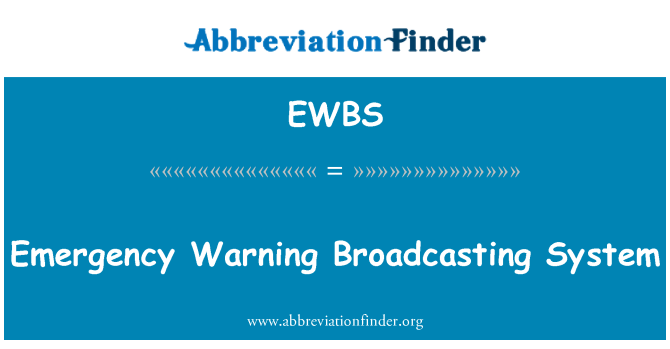 EWBS: Sistema de radiodifusió d'avís d'emergència