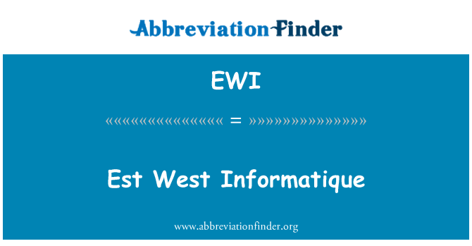 EWI: Informatique Barat Est