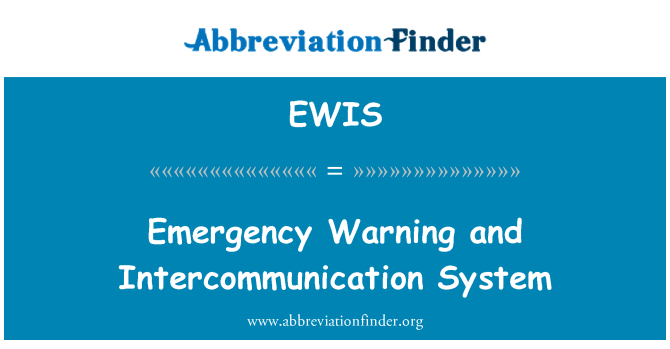 EWIS: 紧急预警和闭路通讯系统
