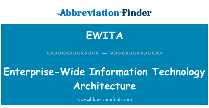 EWITA: 企业范围的信息技术体系结构