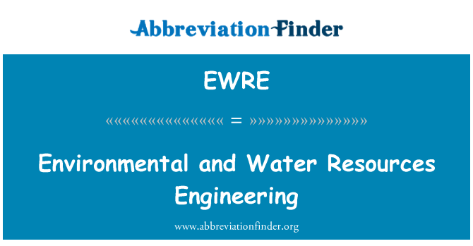 EWRE: Environnement et ingénierie des ressources en eau