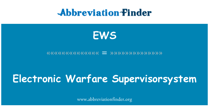 EWS: Gwerra elettronika Supervisorsystem