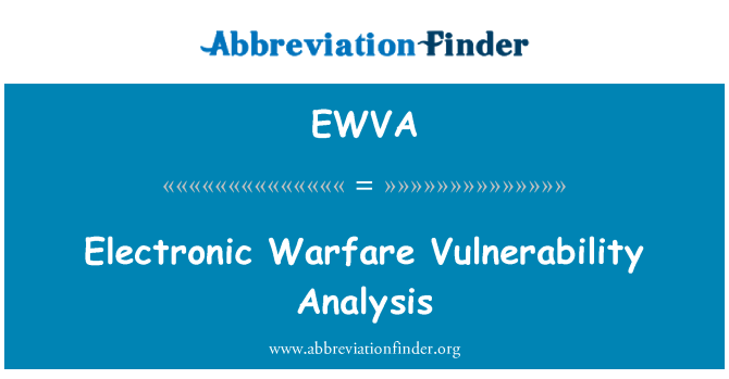 EWVA: 电子战易损性分析