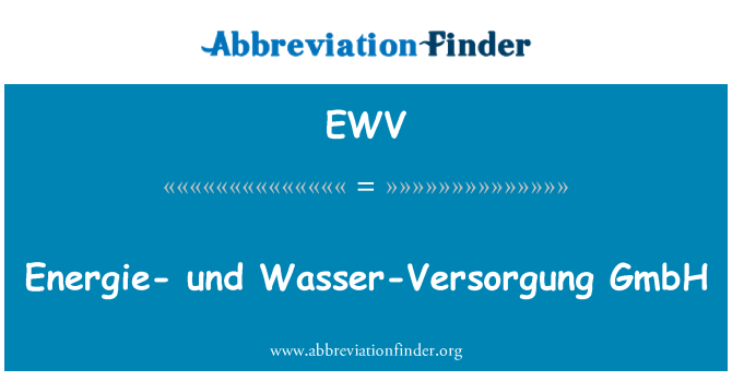 EWV: Energie-und Wasser-Versorgung GmbH
