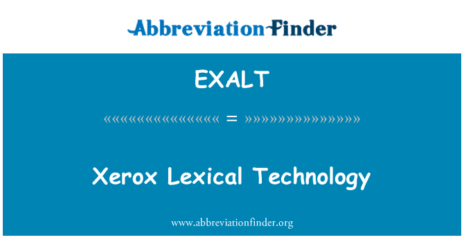 EXALT: Technoleg eiriadurol Xerox