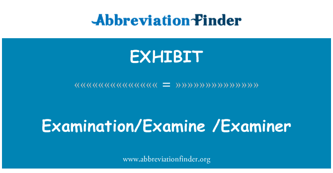 EXHIBIT: 检查考试//Examiner