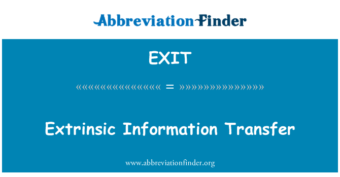 EXIT: Trasferiment ta ' informazzjoni extrinsic