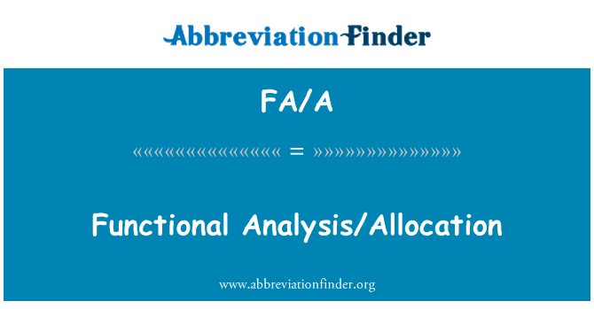 FA/A: Analisis/alokasi fungsional