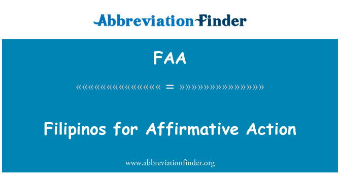 FAA: Filipinos Affirmative Action