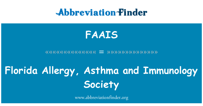 FAAIS: فلوریڈا سے الرجی، دمہ اور اممنالوجی سوسائٹی