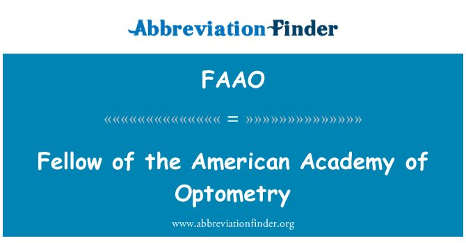 FAAO: زميل الأكاديمية الأمريكية للبصريات
