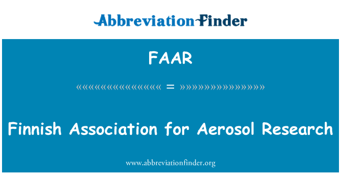 FAAR: Assoċjazzjoni Finlandiża għar-riċerka ta ' l-Aerosol