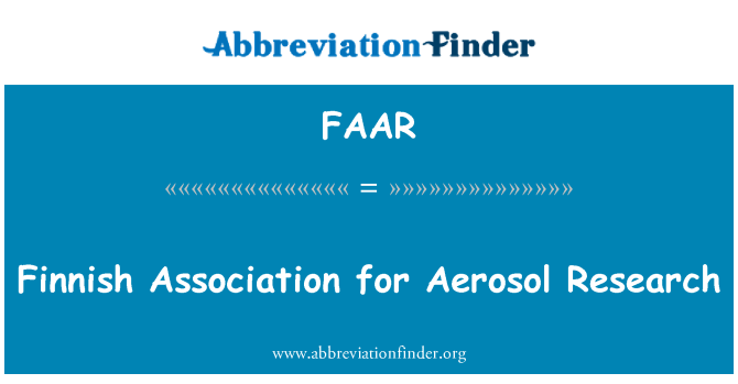 FAAR: Finnish Association for Aerosol Research