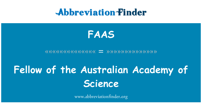 FAAS: Fellow of the Australian Academy of Science