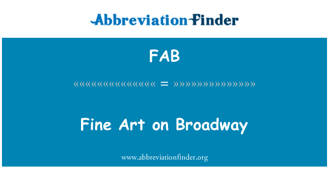FAB: Art byen sou Broadway